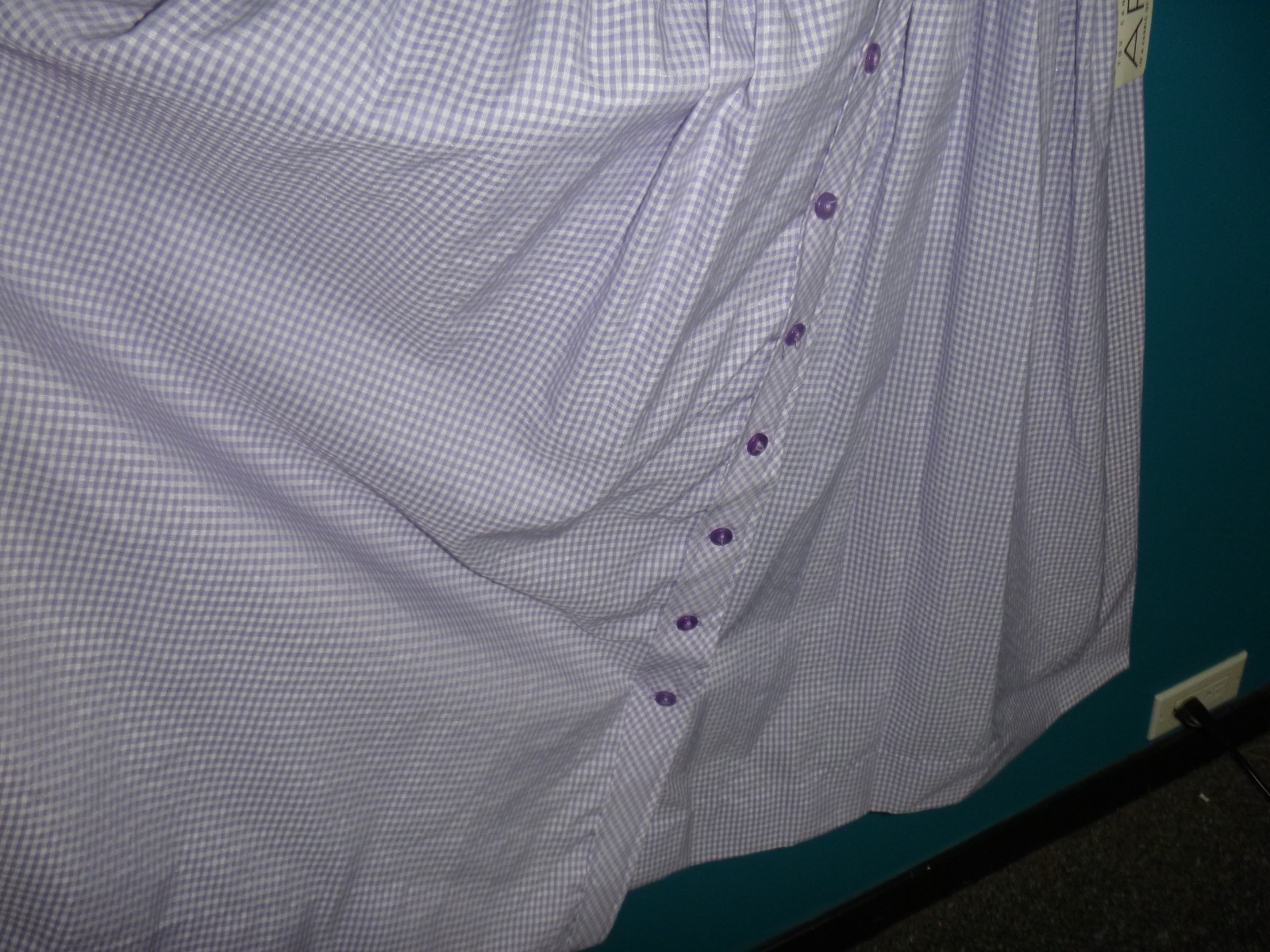 NOS Vtg 60s Shirtwaist Dress Lilac Gingham W/ Belt Sz 20 XL/XXL *VOLUP*