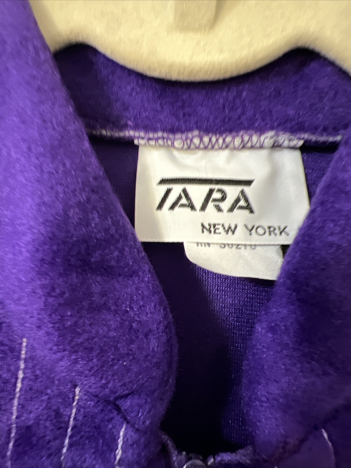 Vintage Tara New York 90s Purple Fleece Maxi Housecoat Robe, Half Zip, Size M