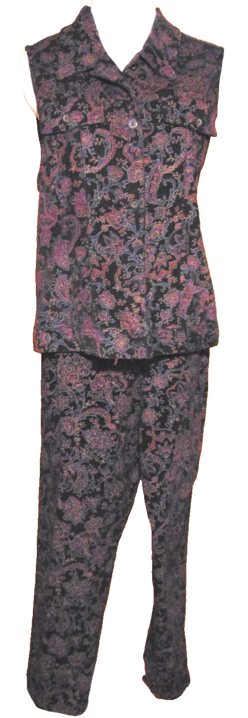 CRAZY HORSE,LIZ CLAIBORNE WOMENS PAISLEY VEST,PANT SET VINTAGE CORDUROY,SLACKS~L