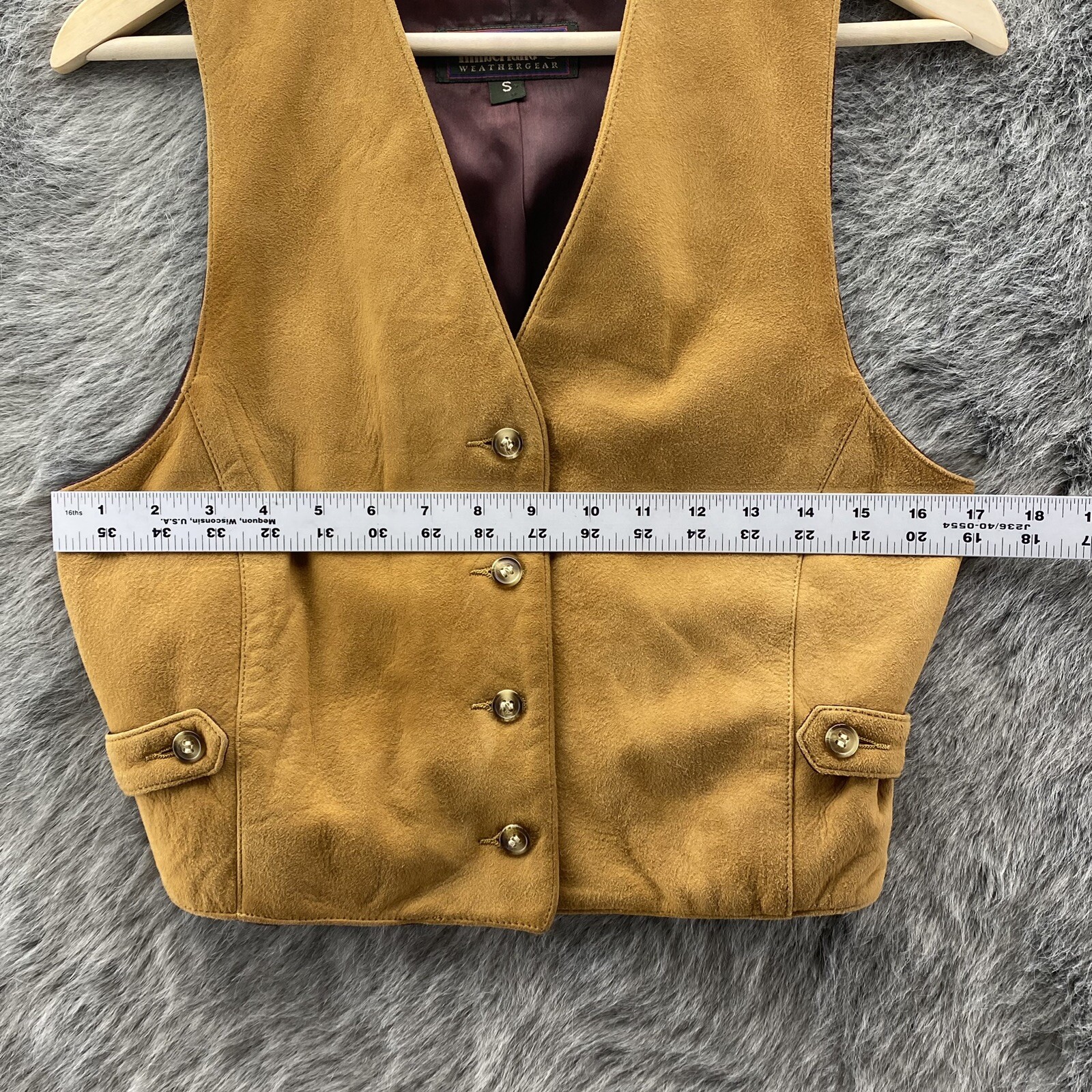 Timberland Tan Lambskin Leather Vest Weather Gear Paisley VTG Western Womens S