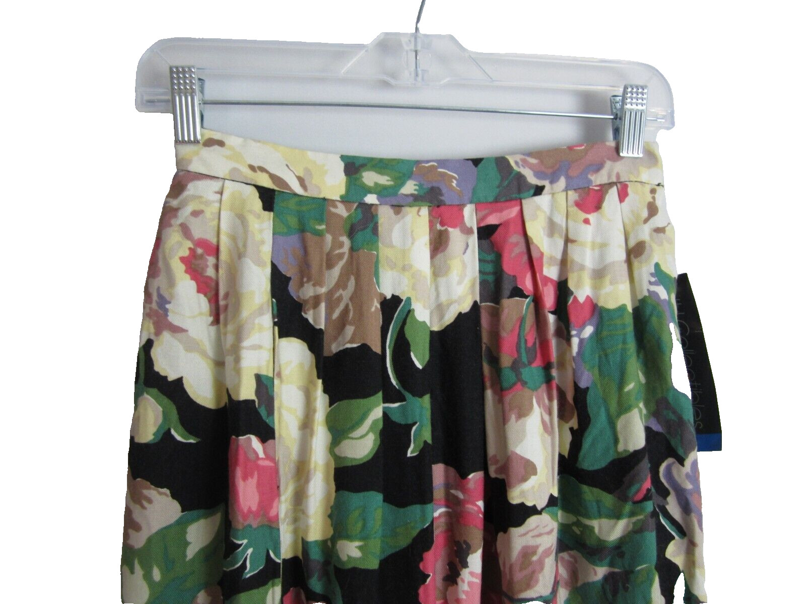 New Vtg JM Collectibles Womens 8 Floral Midi Skirt Wool Rayon Waist 24″ XS