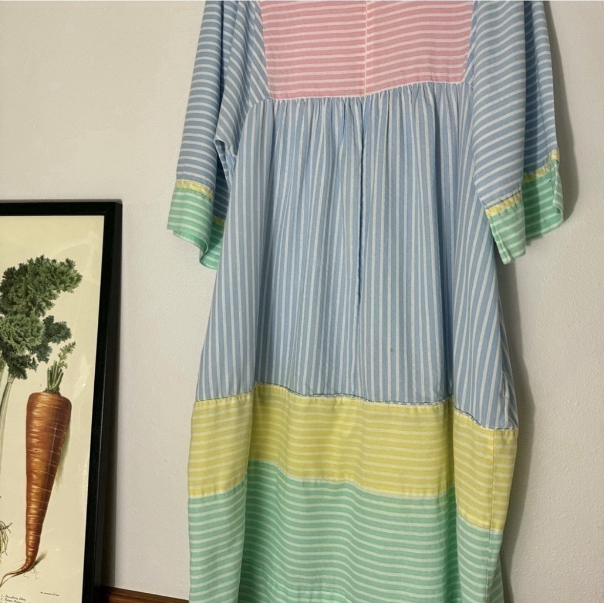 Vintage pastel striped seersucker dress