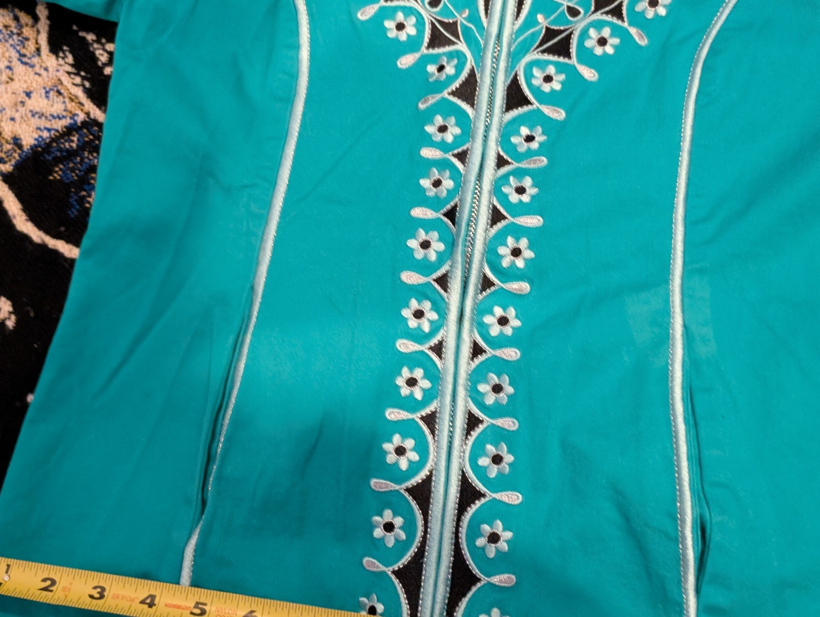 Vtg 90s Sz XS Jacket Coat Bob Mackie Wearable Art Western Turquoise