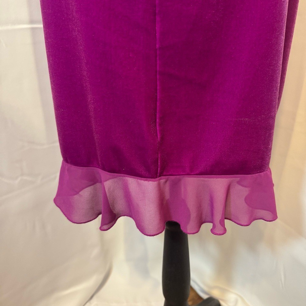 VTG Betsey Johnson New York M Fuchsia Embroidered Velvet Midi Dress 90s Grunge