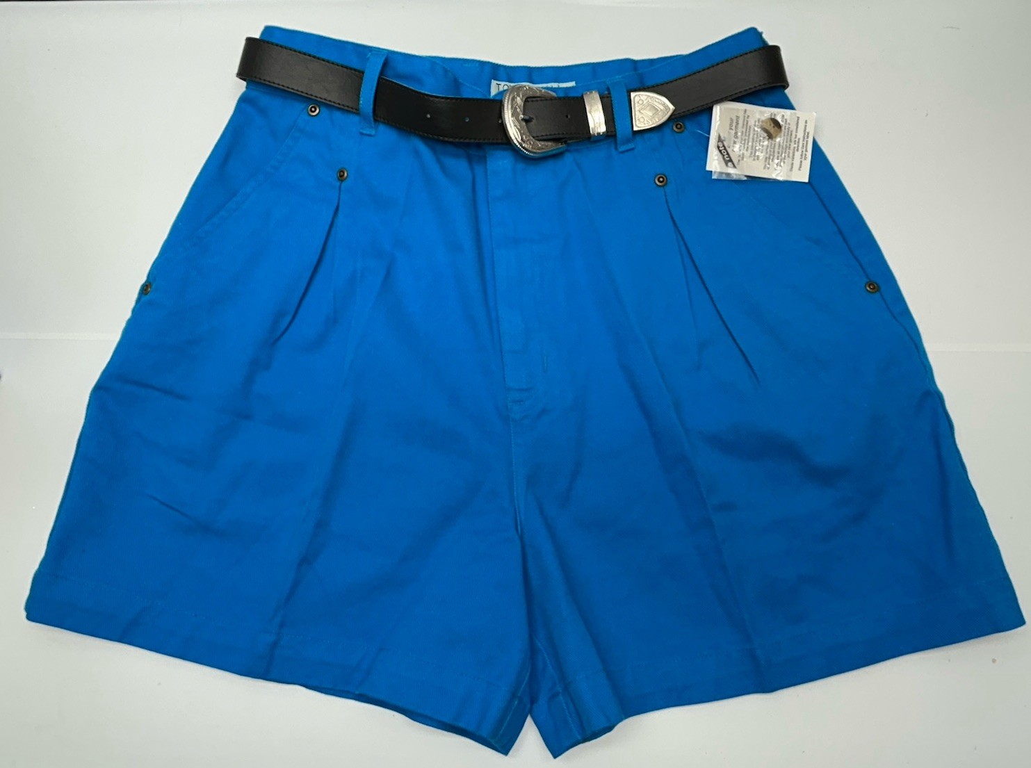 Tower Hill Sports High Waist Mom Shorts 100% cotton 90s Relaxed Fit Style w/belt