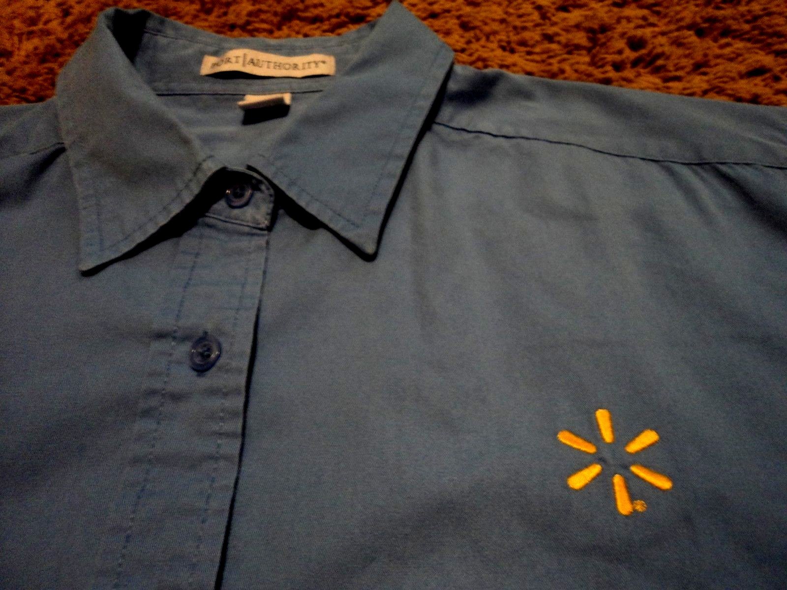 Women’s Ladies ~ WAL-MART Logo ~ Short Sleeve Front Button Embroidered Shirt XL