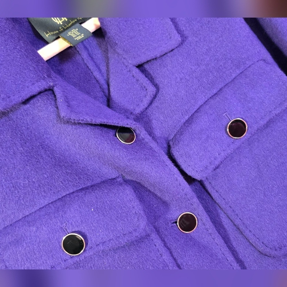 House of Harlow 1960 Retro Purple Wool Jacket Coat Sz XS