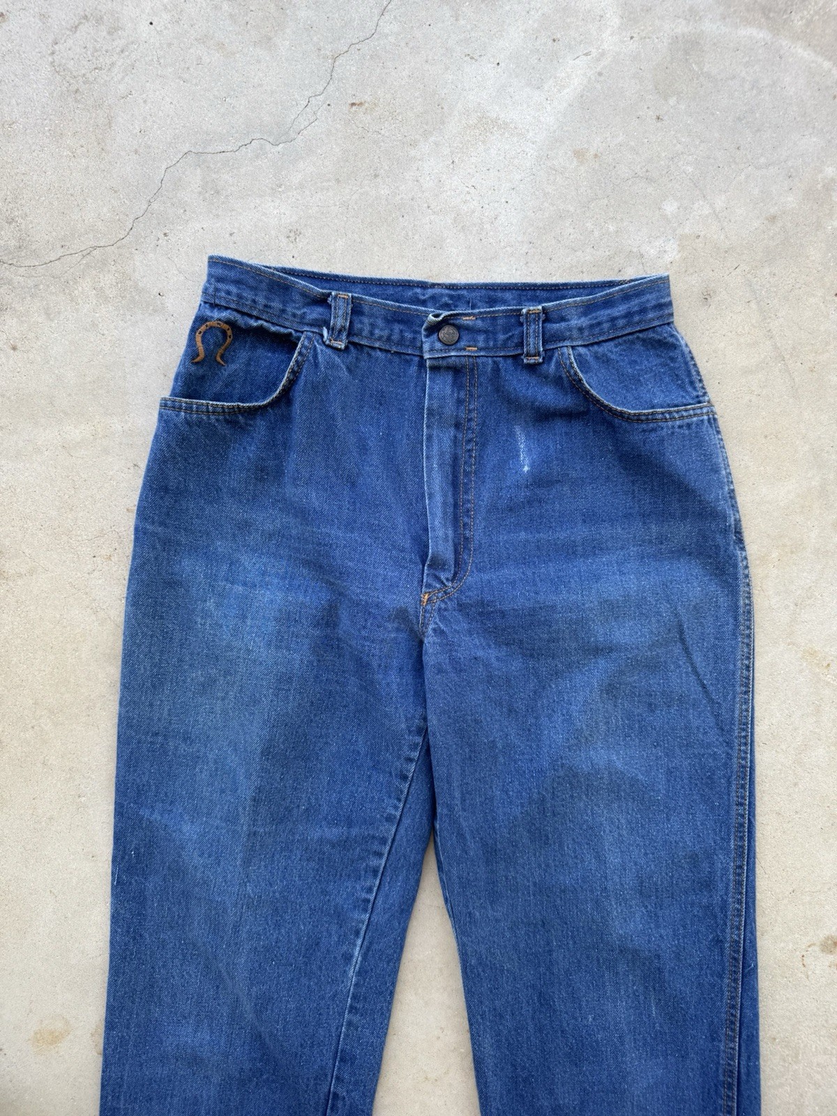 70s Vtg Jean Michele Paris Western Cowgirl Denim Jeans W 27 L 30 Embroidered