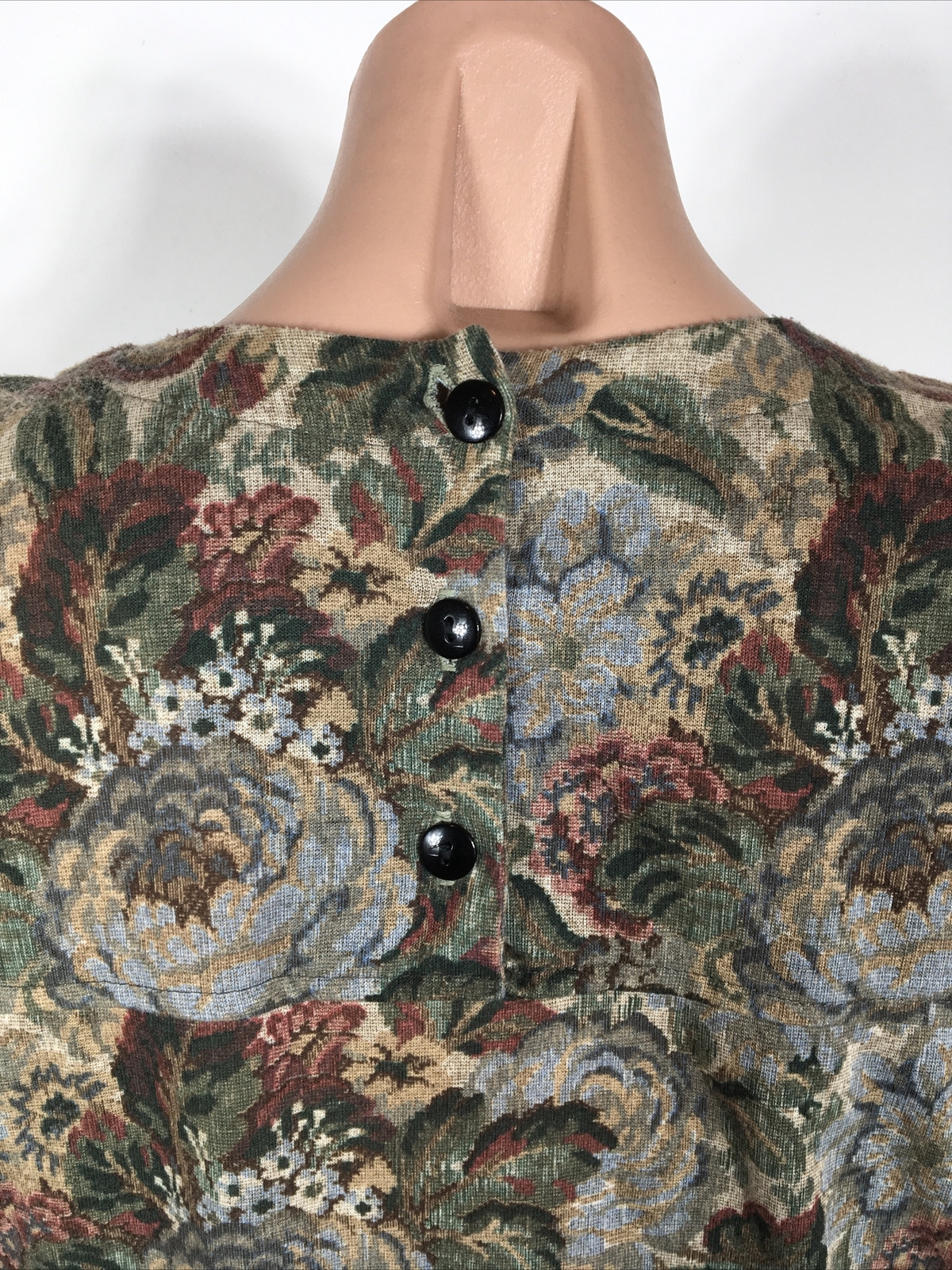 Vintage Gorgeous 80s 1980s FLORAL cottagecore Tapestry dress 14