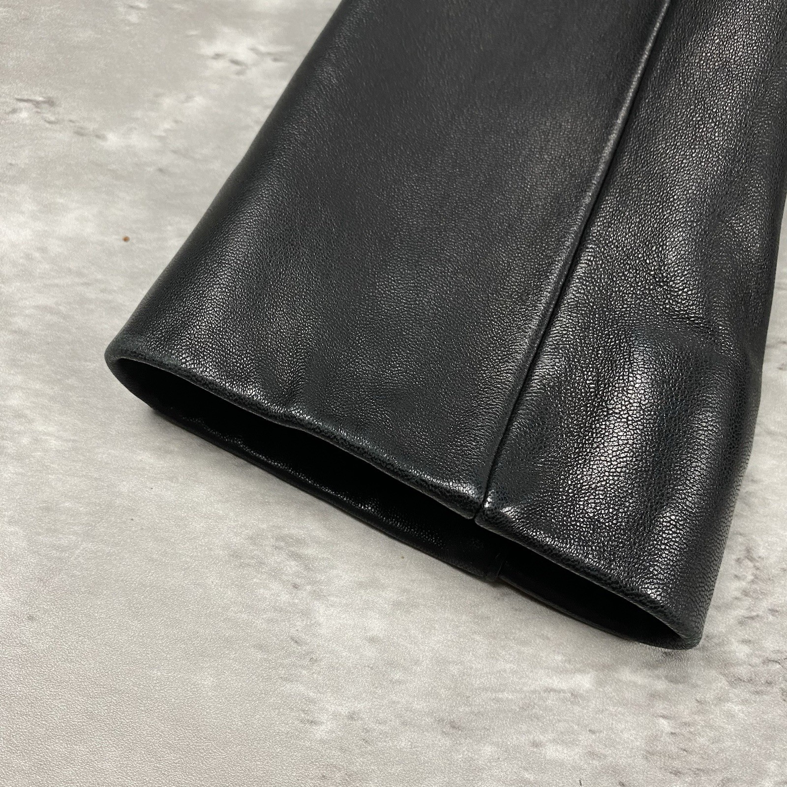 vintage 90s ANN TAYLOR black leather jacket L minimalist casual chick