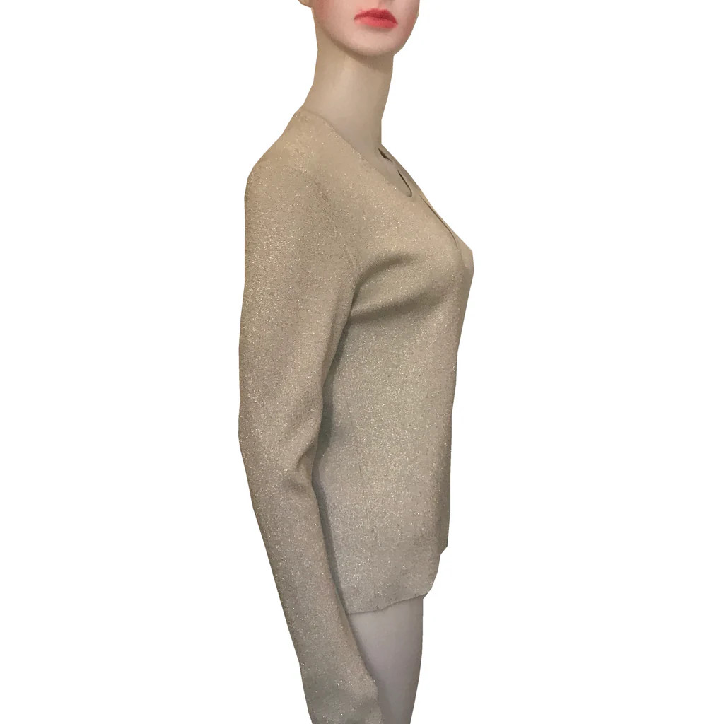Vintage 90s Neiman Marcus Metallic Silver Twinset Cardigan Shell Women’s S