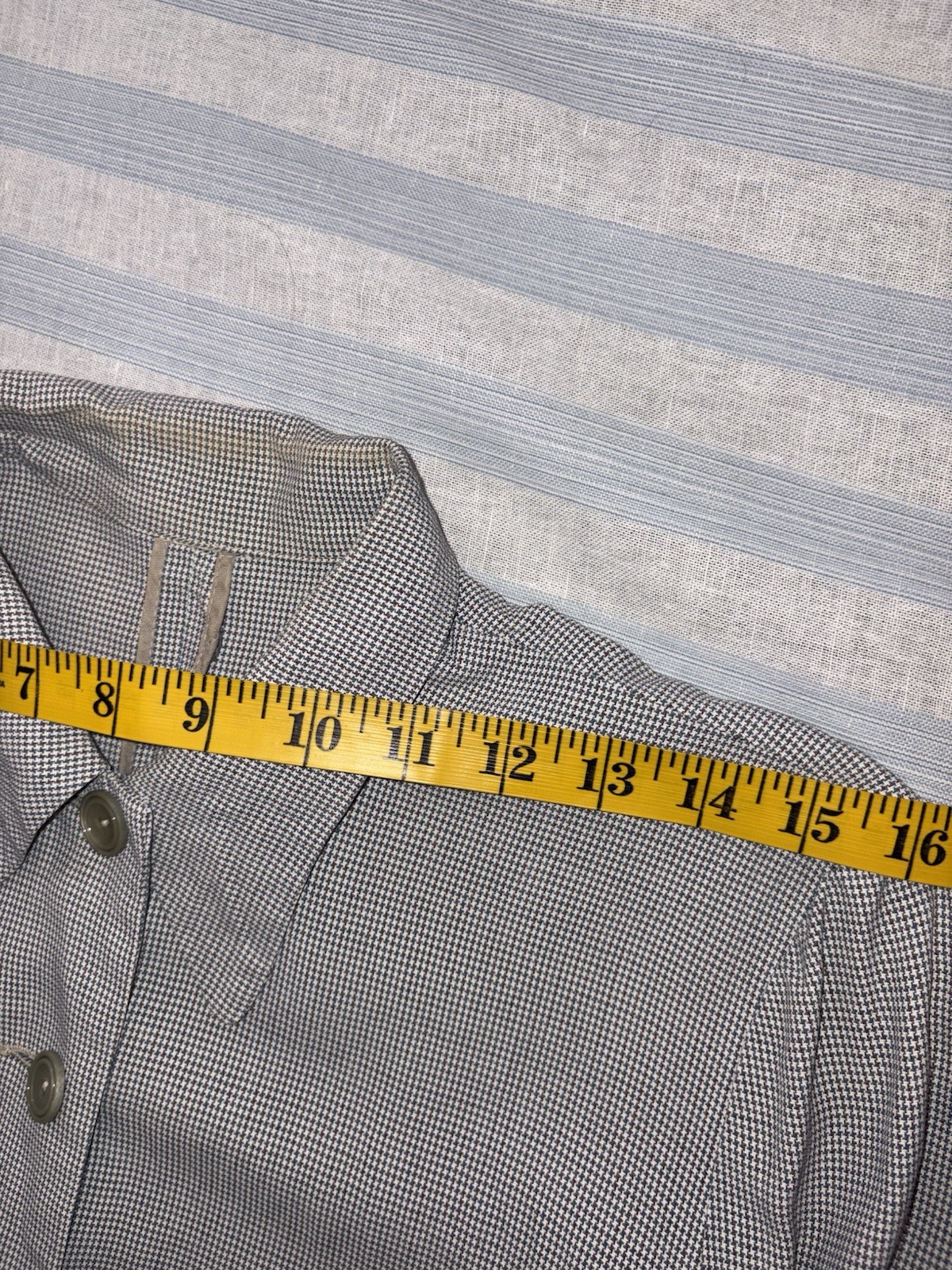 Vintage 1940s Linen Jacket Houndstooth Women’s Medium Majestic Season Maker Gray