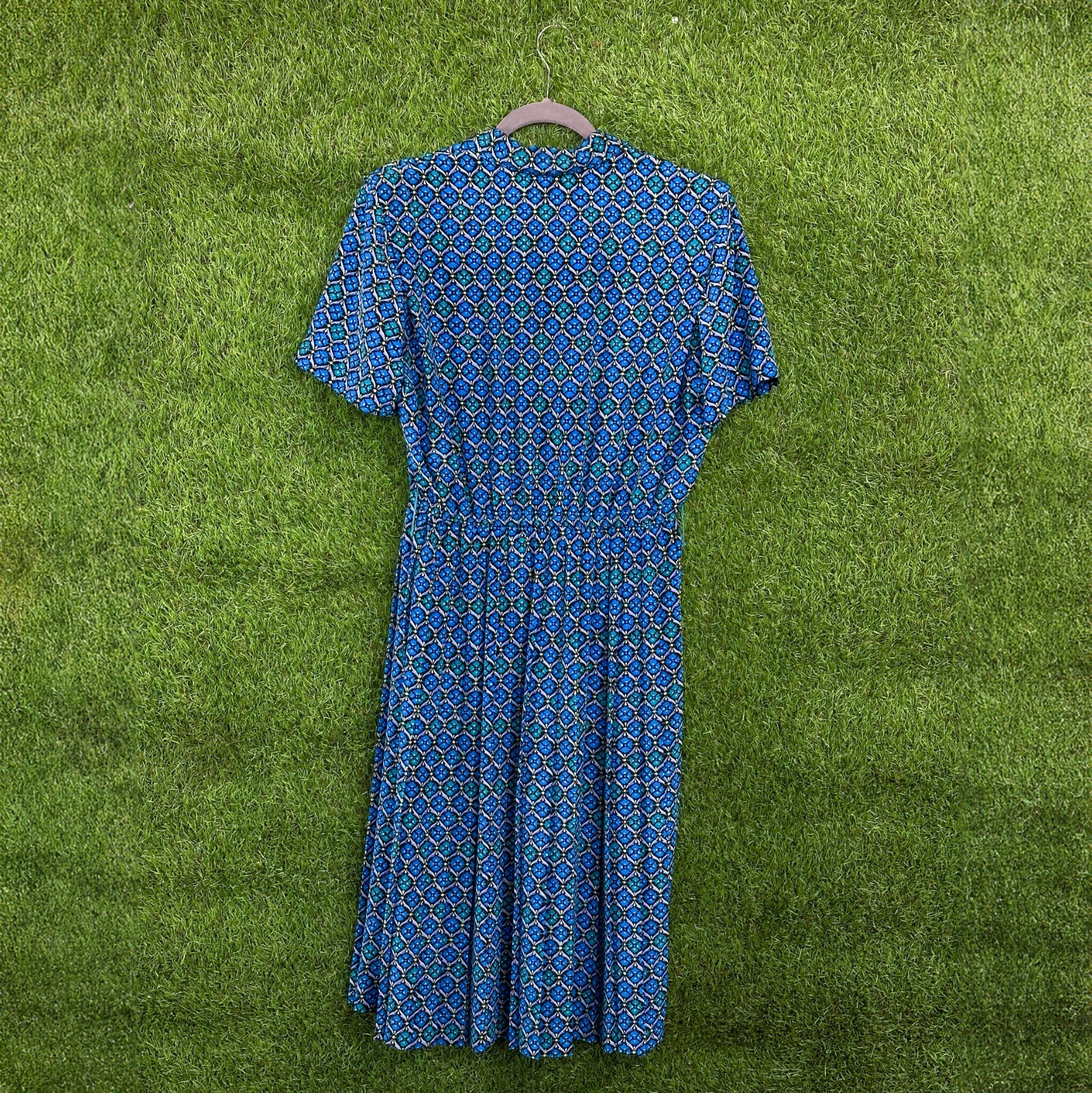 Vintage 80’s Lesie Fay Shirt Dress Sz lg Cute Print