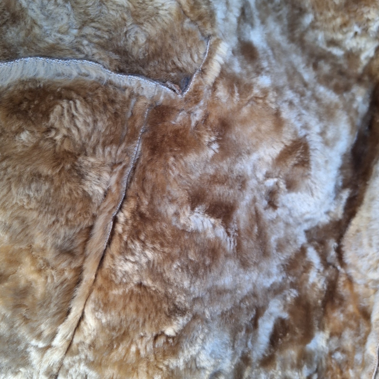 Vtg Chico’s Design Artisan Faux Suede Fur Shearling Coat Sz 1