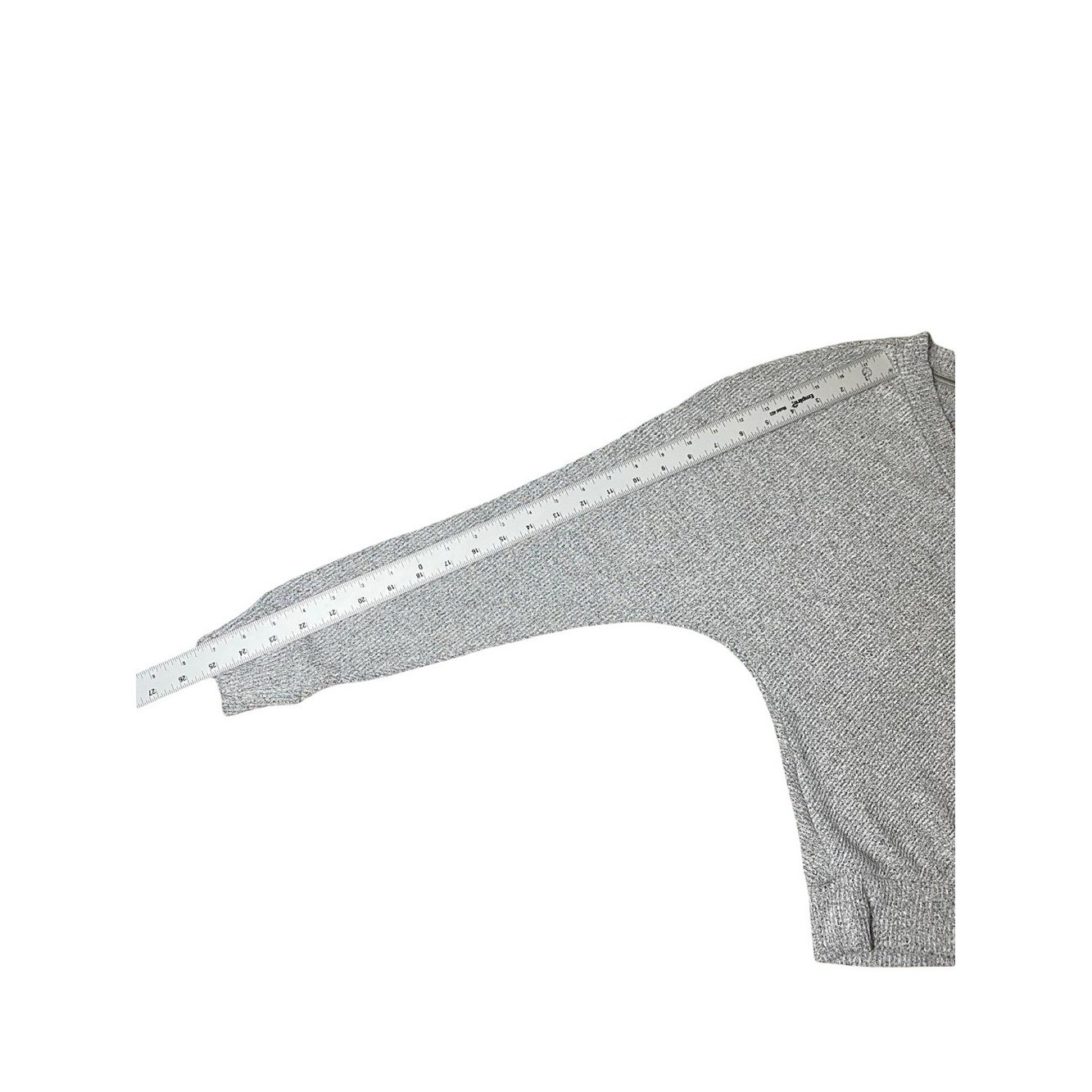 White House Black Market Grey Marled V-Neck Dolman Sleeve Crop Sweater
