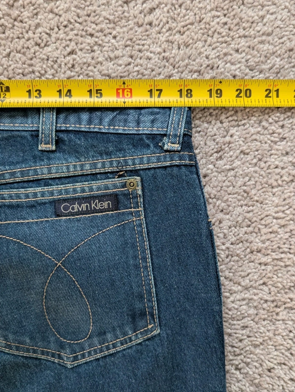 VTG Calvin Klein Jeans Womens 38×36 VTG Hemmed To 36×30 High-Rise USA 70s 80s