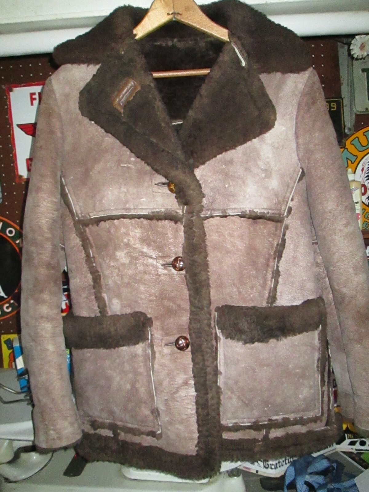 SCHOTT Vtg 70s 80s Suede Sherpa Jacket Sheepskin Leather coat rancher Lady Sz 12