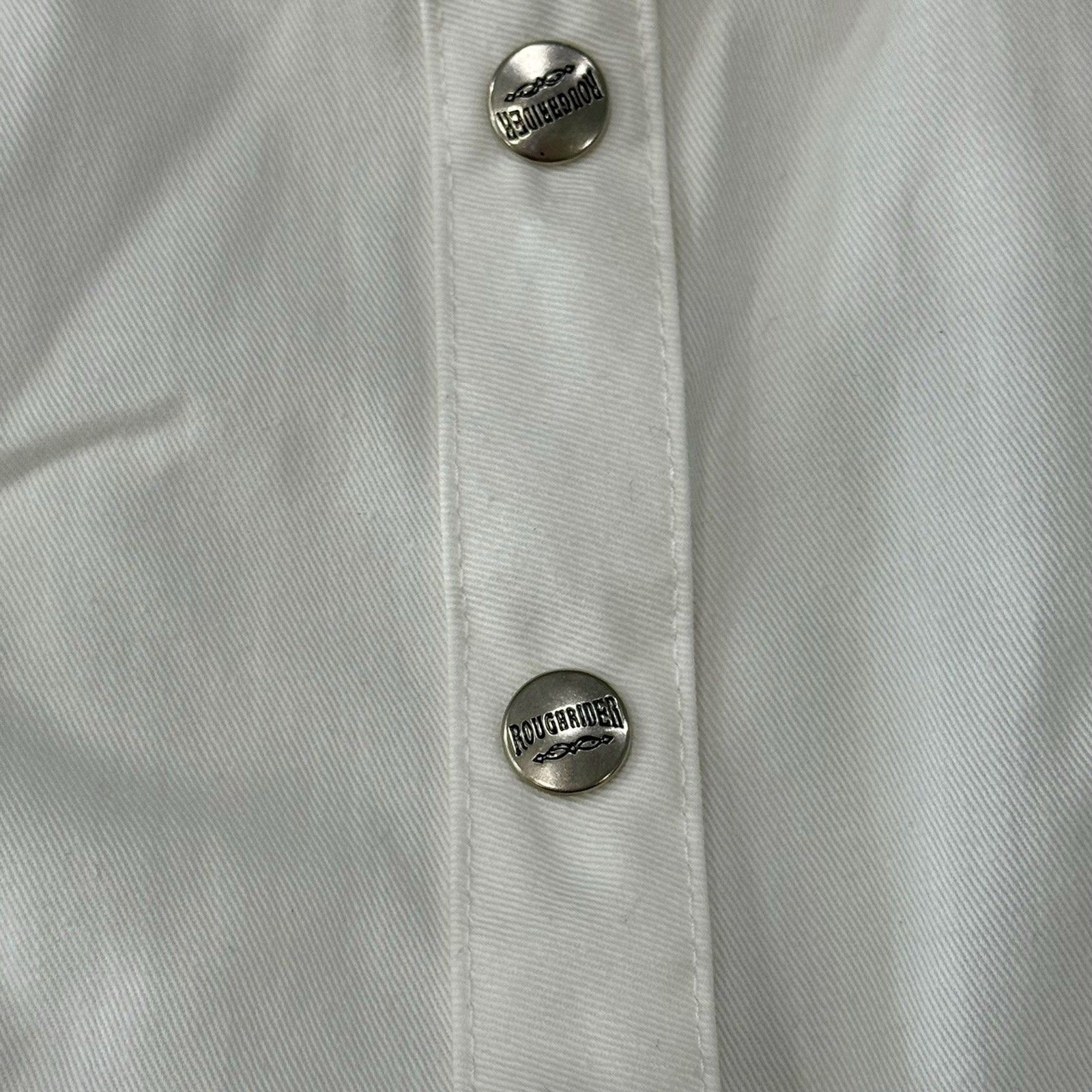 Vtg Roughrider Western Blouse SS Tapered Metal Button Sz XXL