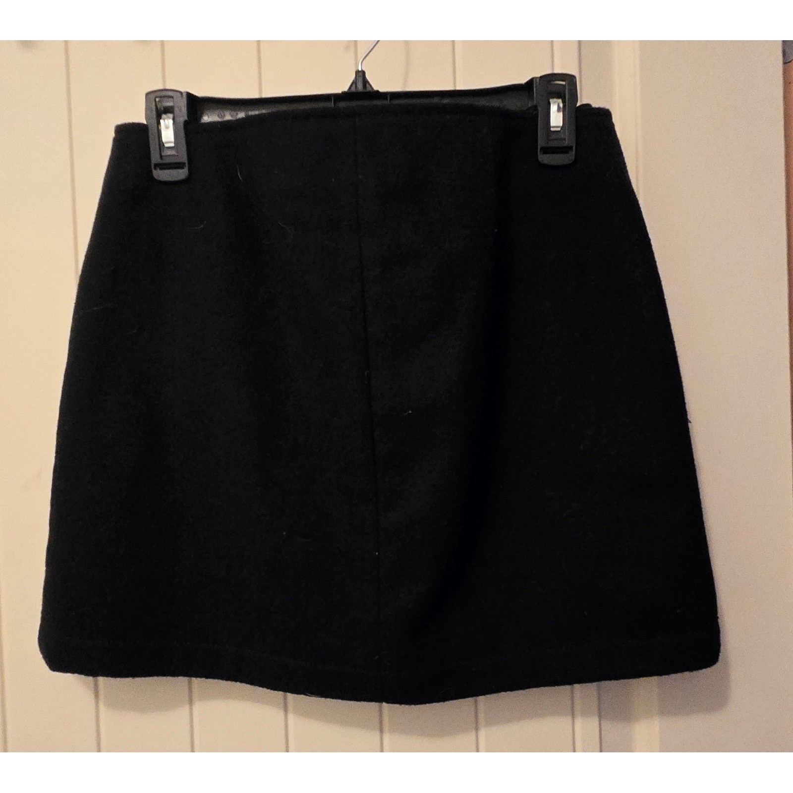 Vintage GAP Black Virgin Wool Blend Y2K A-Line Mini Skirt Size 4