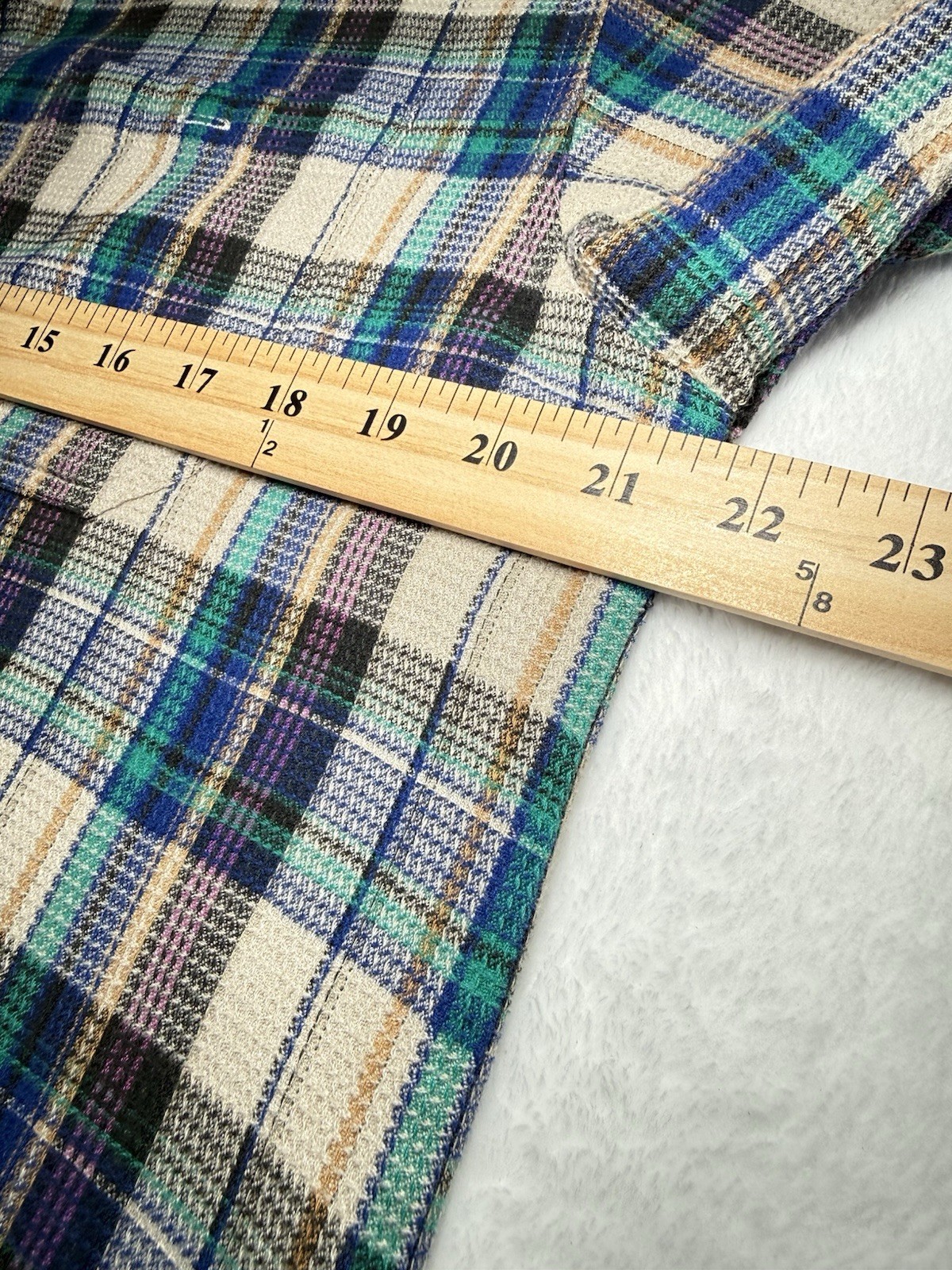 Vintage 90s Cabin Creek Plaid Button Up Shirt Black Contrast Collar Women Size L