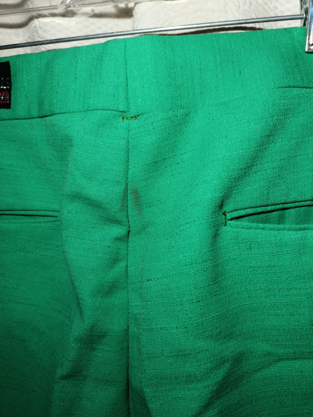 Vintage Hells Bells By Primo Bell Bottom Green Slacks Retro Hippie Flare Pants