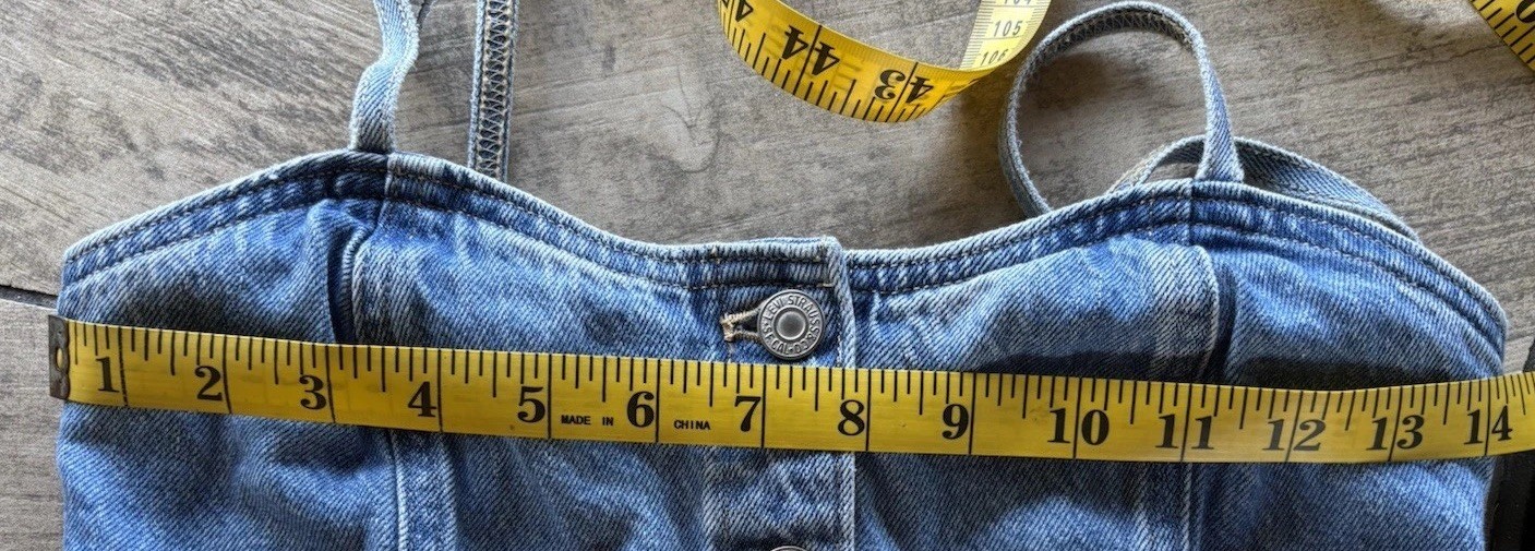 Levi’s Blue Denim Malene Dress Bustier Mini A Line Button Up Smocked XS