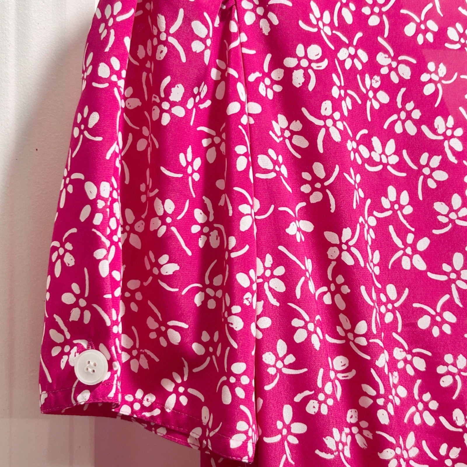 Wms Vintage 90s Midi Dress Pink Floral Faux Wrap Cottagecore Petites for Maggy