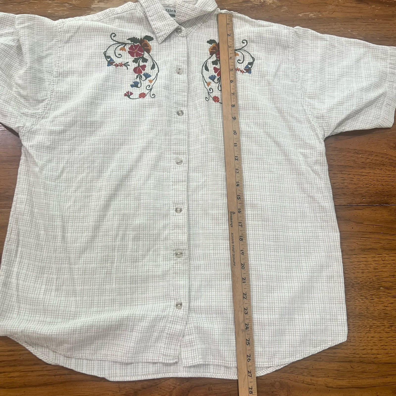 Vintage 90s maggie & max Embroidered Button Up Shirt Womens 1X Cottagecore