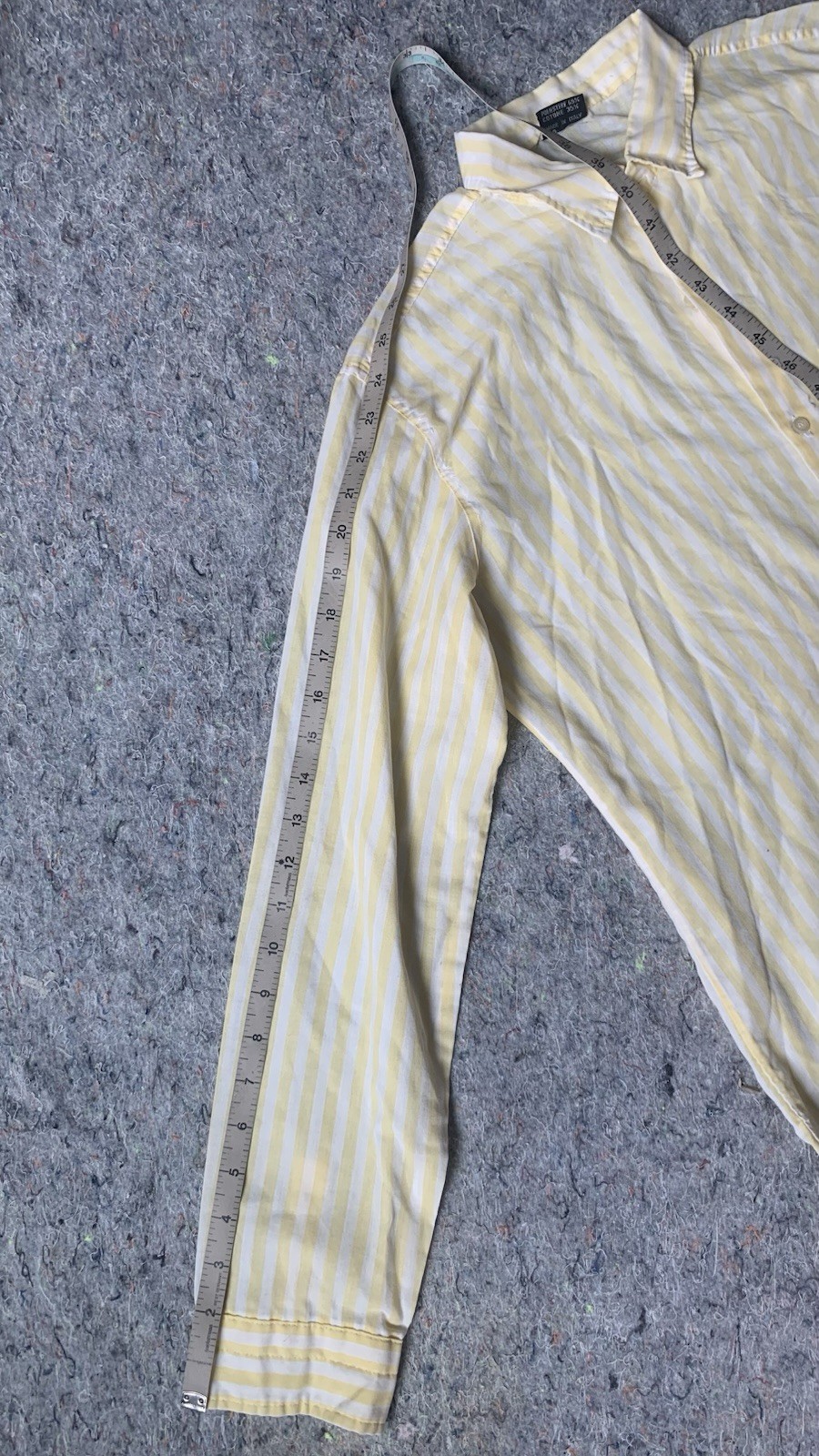 Vintage late 70s early 80s soft lightweight yellow white striped layering top