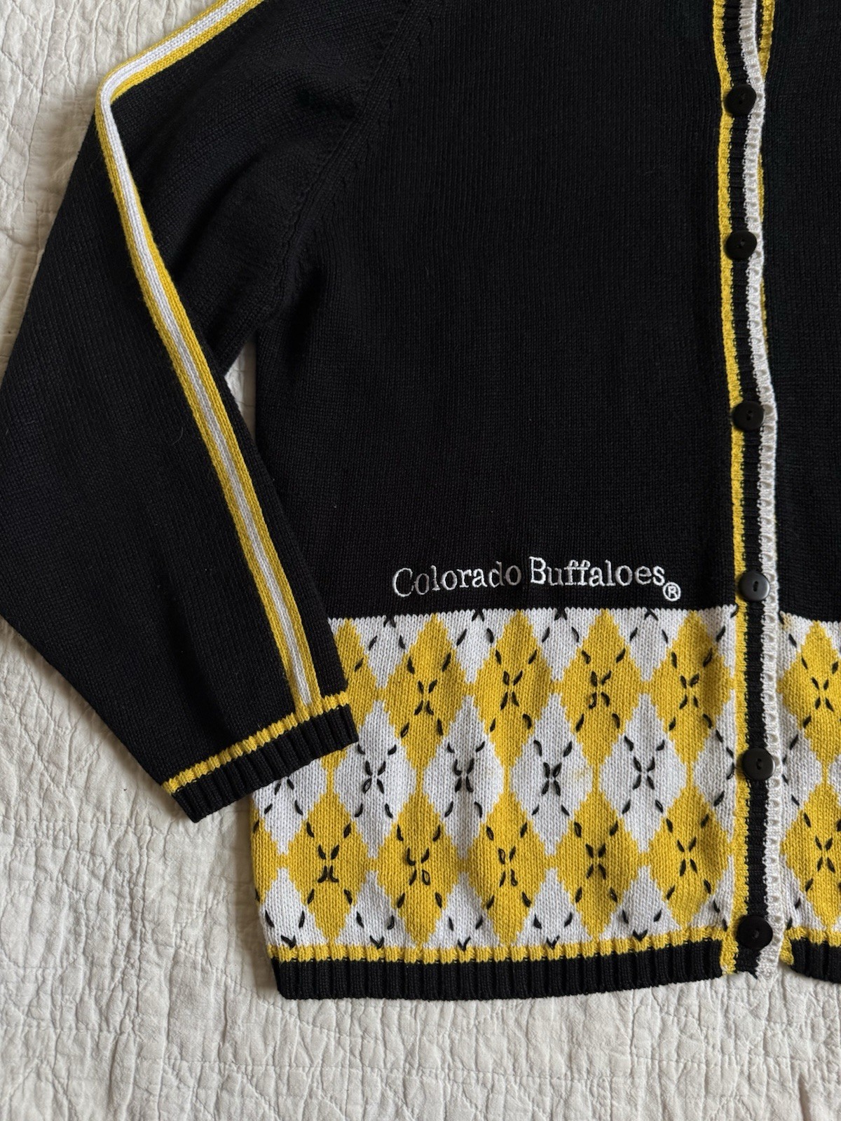 Vintage Birch Bros University Of Colorado Cardigan Sweater Knit Embroidered XL