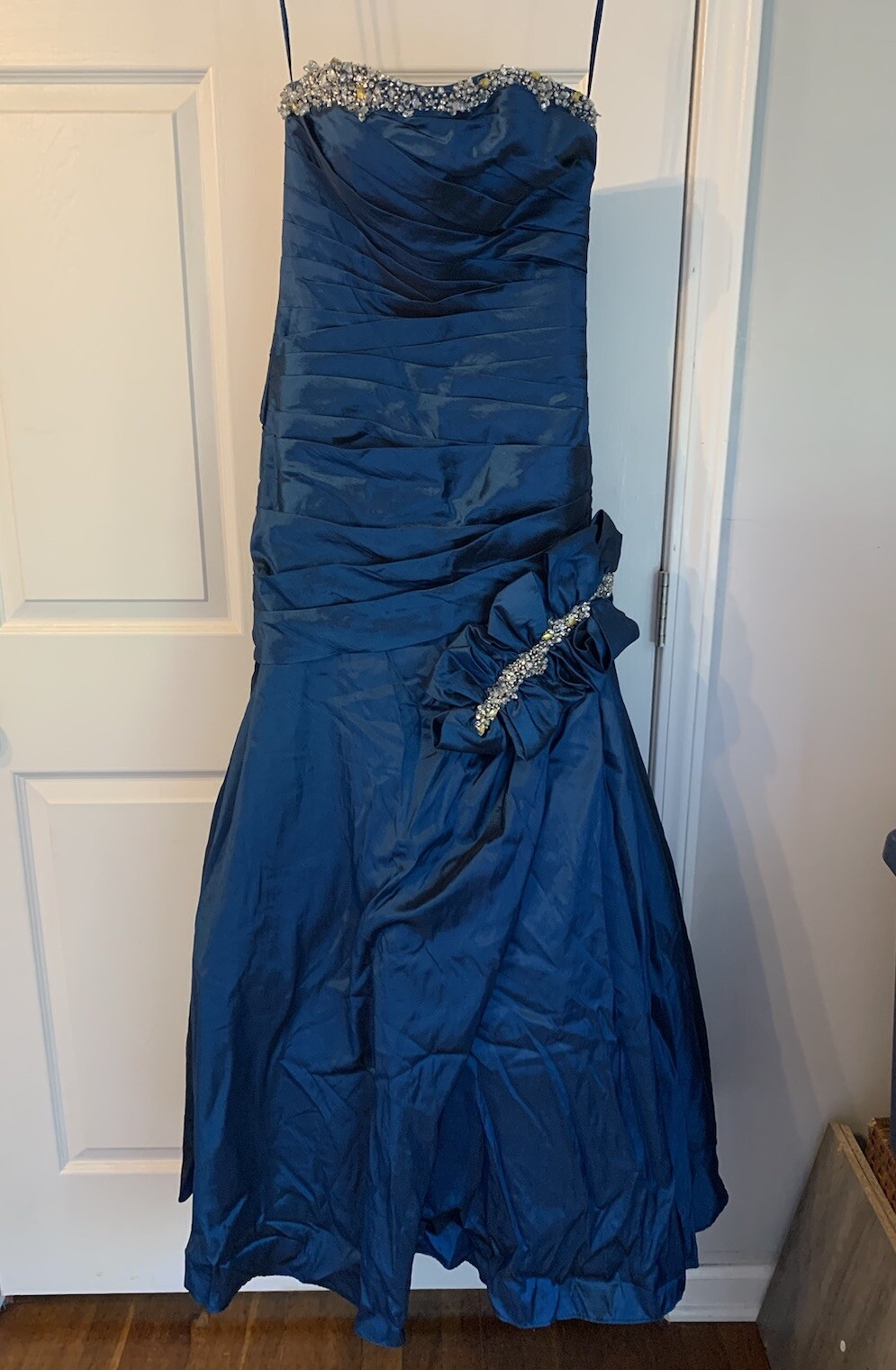 Sapphire Blue Vintage Prom Dress, In Great Condition, Missing Corset Drawstring