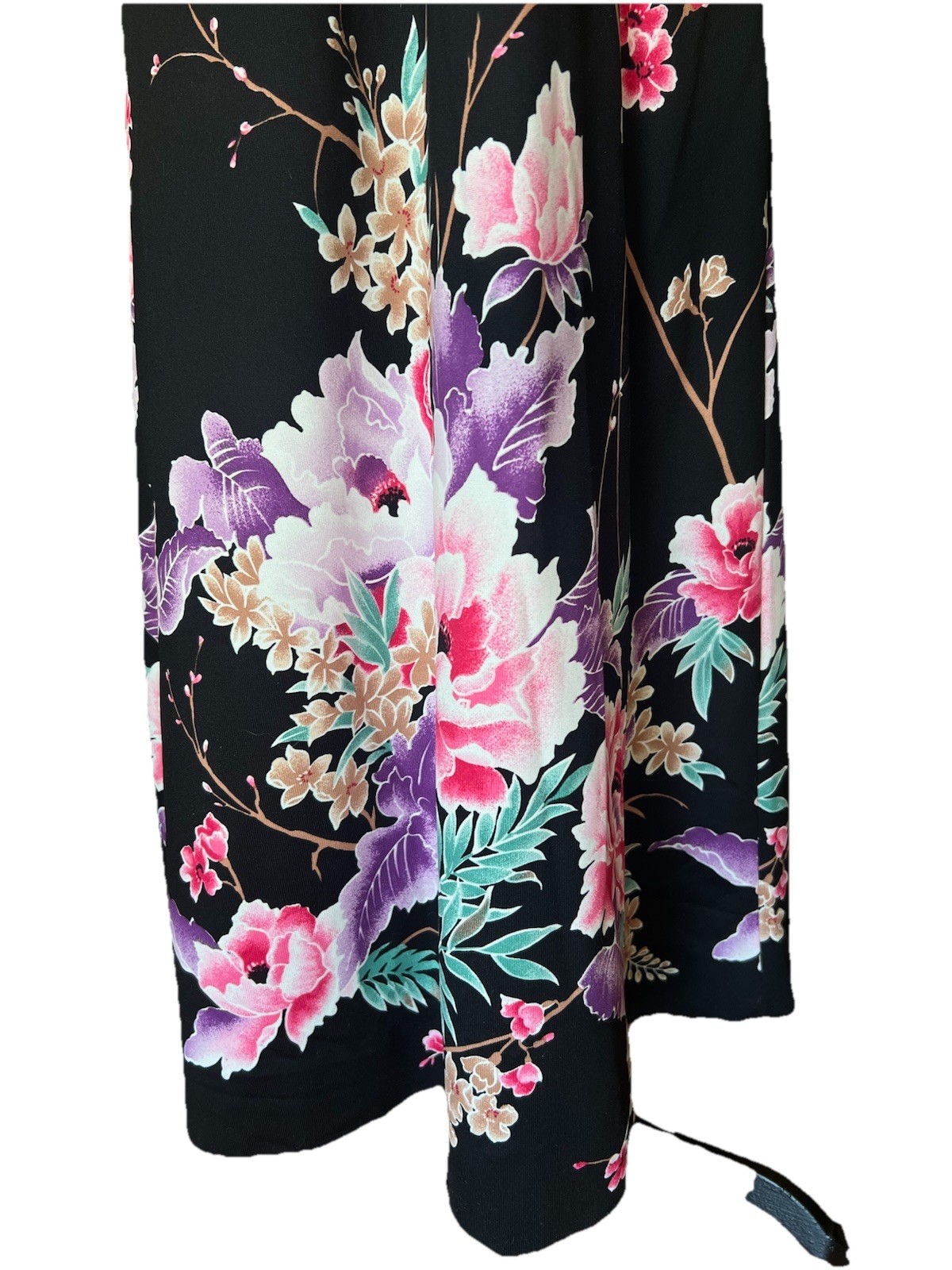 Vintage 70’s Nani Of Hawaii Maxi Dress Cheongsham Floral Boho Vacation Hula