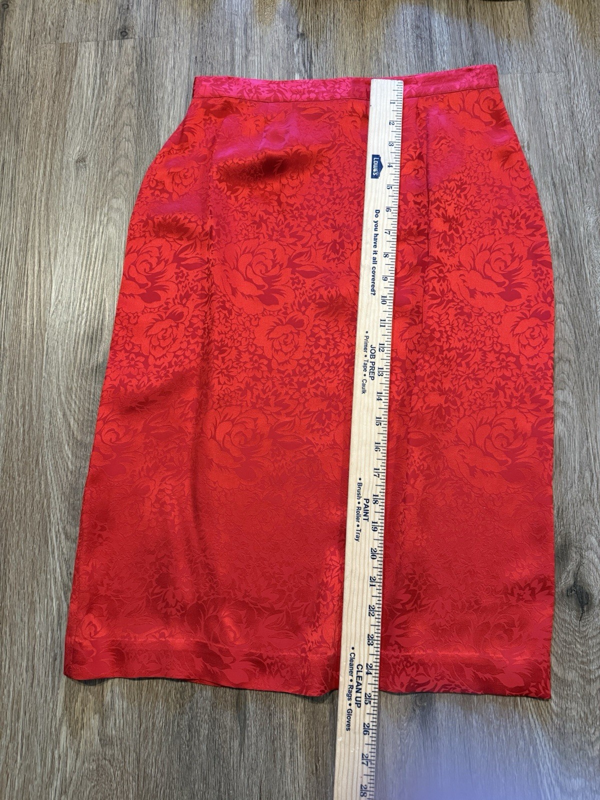 Vintage Courtenay Red Silk Jacquard Peplum Skirt Suit Set 80s 90s Romantic sz 8