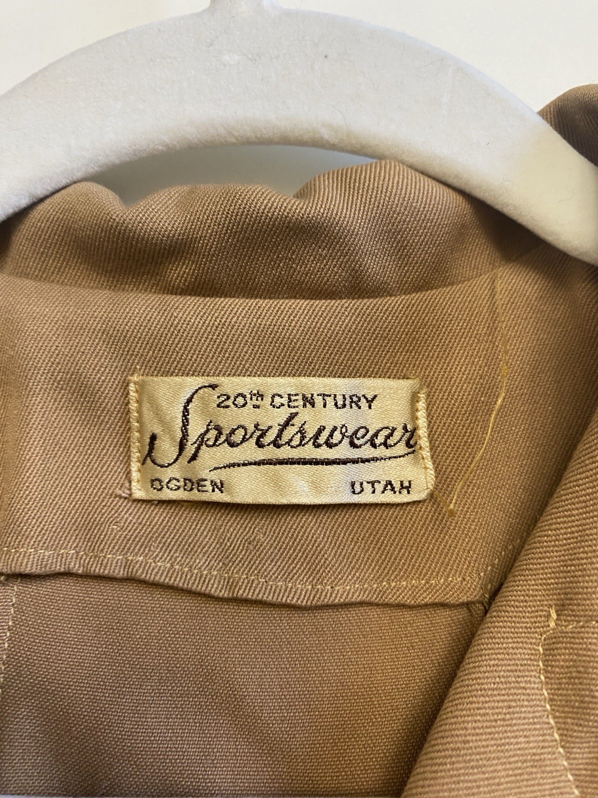 Vintage 40s 20th Century Sportswear Rayon Gabardine M Dress Brown