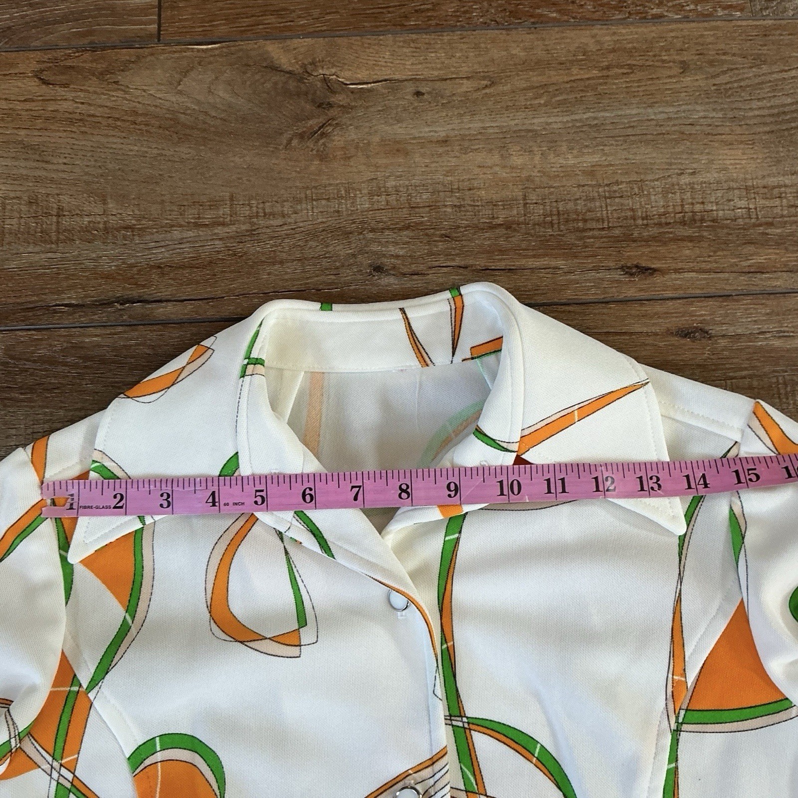 70s VTG Alex Garay Ltd Trevira Orange Green Mod Jacket Vest Set Size S/M #38D4