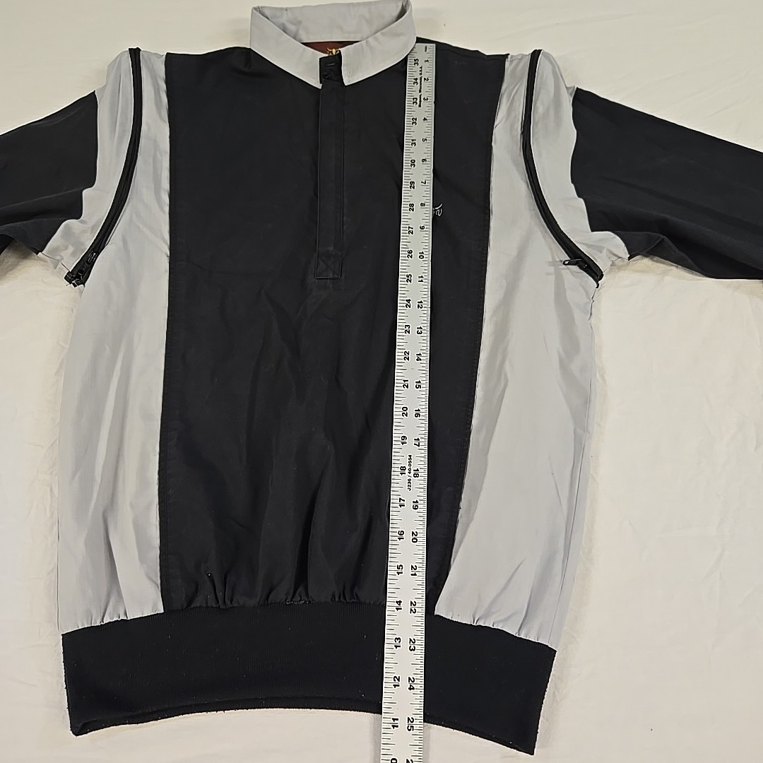 Vintage Sergio Valente 80’s Zipper Sleeve Shirt Size Medium Black Gray