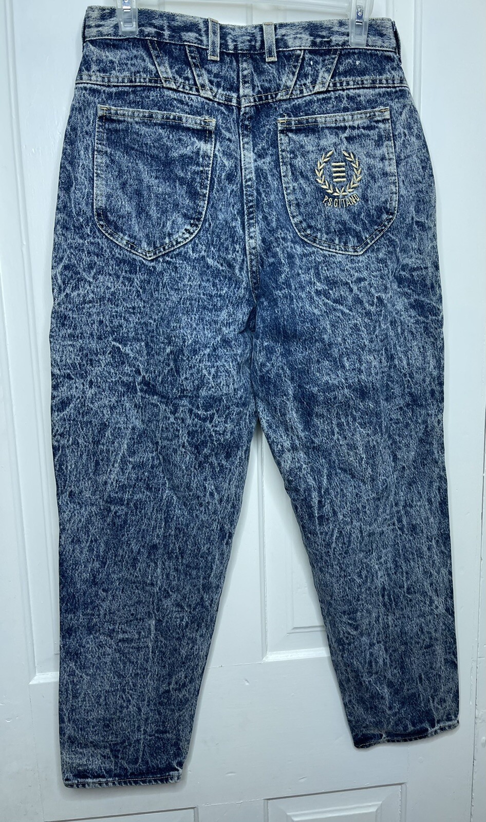 VTG P.S. Gitano 10 short Jeans Relaxed Taper Mom High Waist Acid Wash 31 X 28