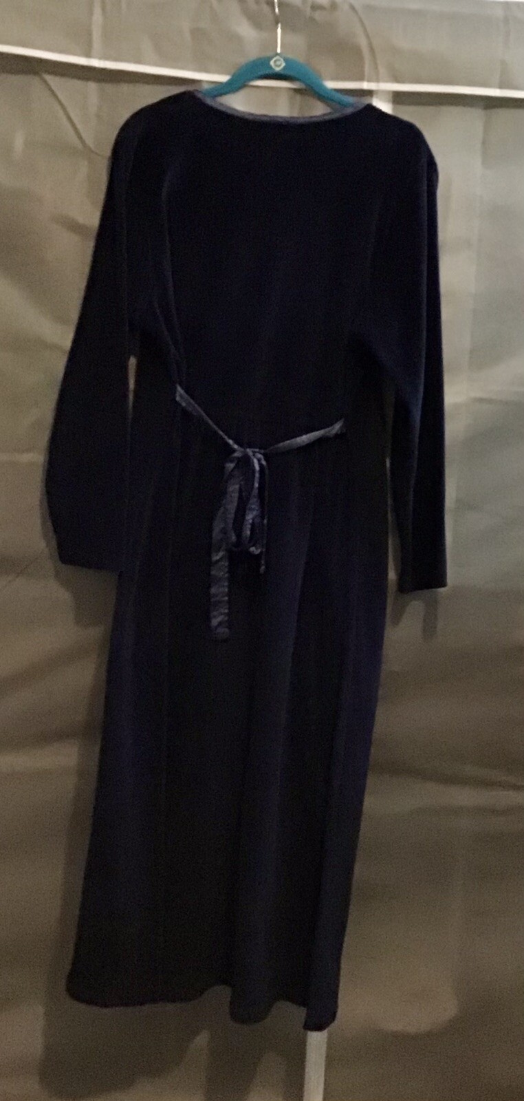 VTG Royal Blue Velvet Maxi Dress By Fads Size L