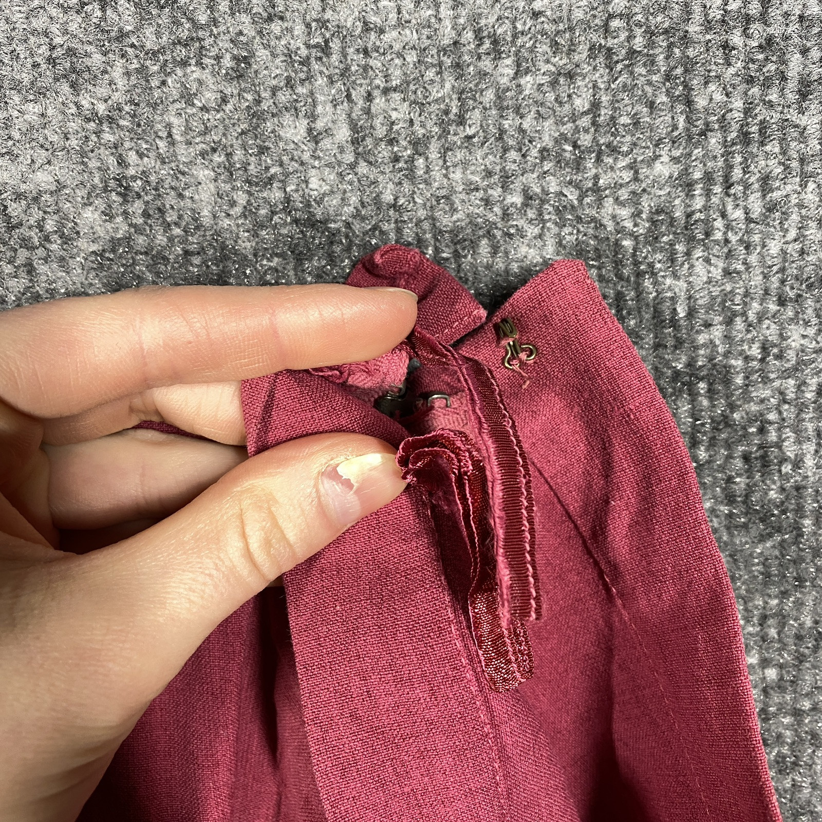 VINTAGE 40s 50s Rayon Gabardine Skirt Women Size 23 Pink Mauve Rockabilly Talon