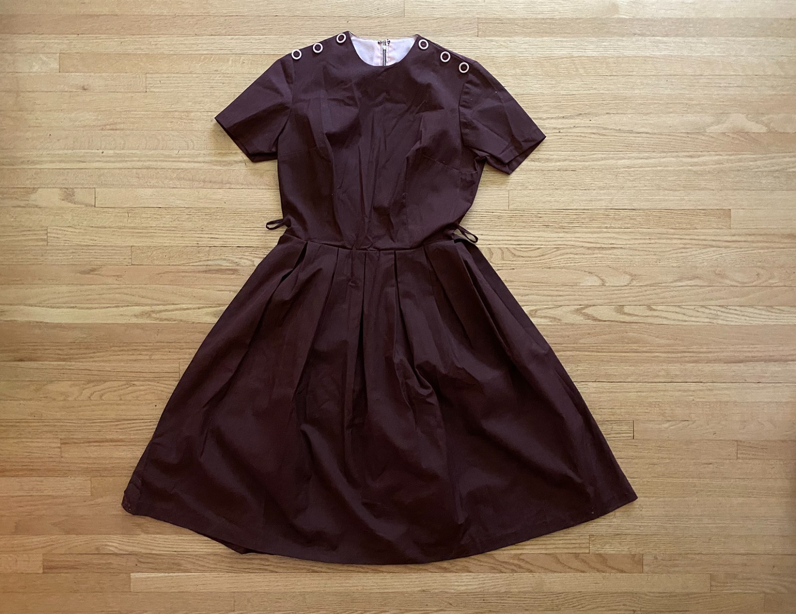 Vintage 50s Secretary Geek School College Day Dress Chocolate S M