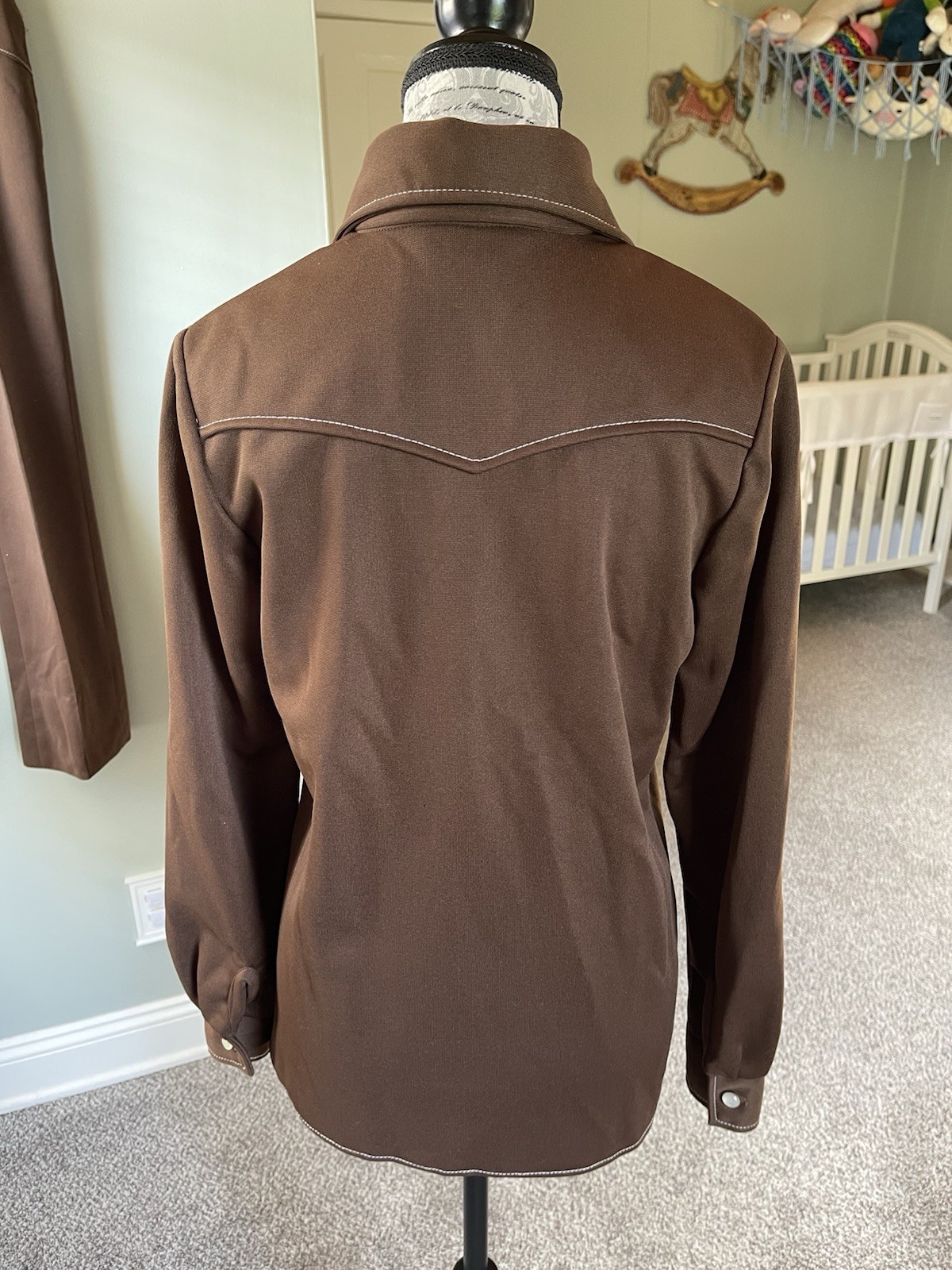 1970s Retro Vintage Prior Westerns Women’s Jacket and Flare Leg Brown 2pc. Suit