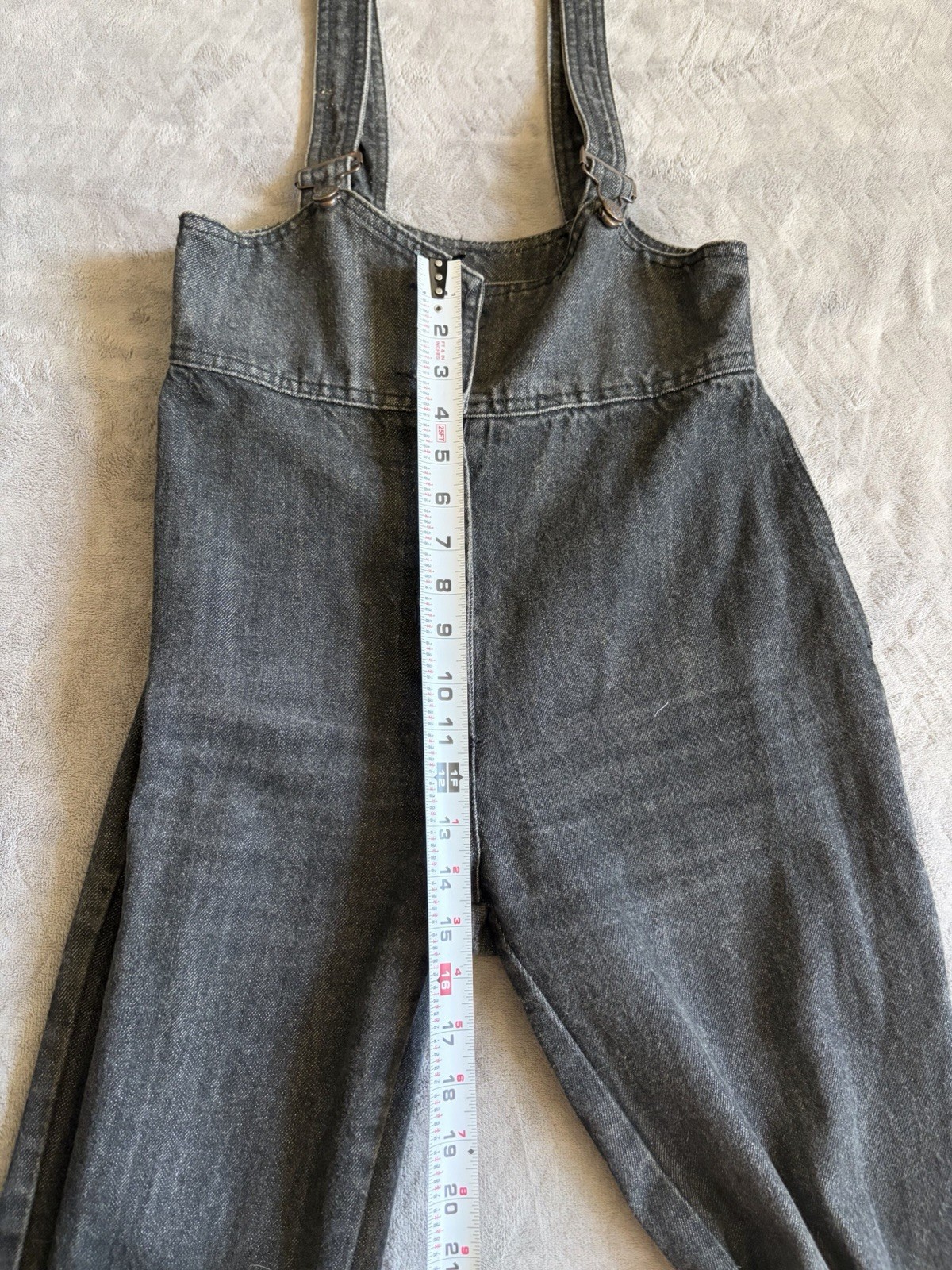 Vtg Fredericks 80’s Denim Suspender Overall Women’s High Waist Jeans Black 11/12