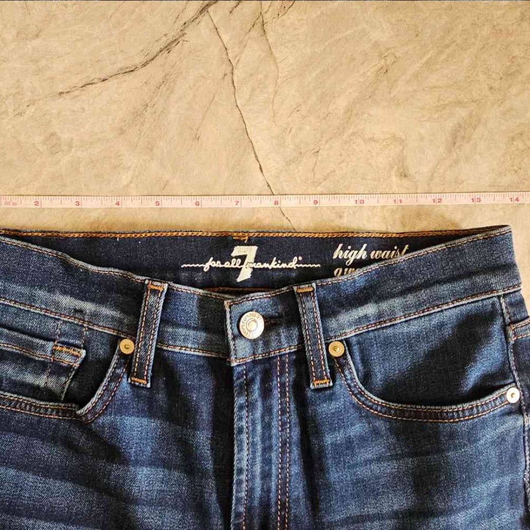 7 For All Mankind Gwenevere High Waist Skinny Jeans Womens Dark Wash Sz. 27
