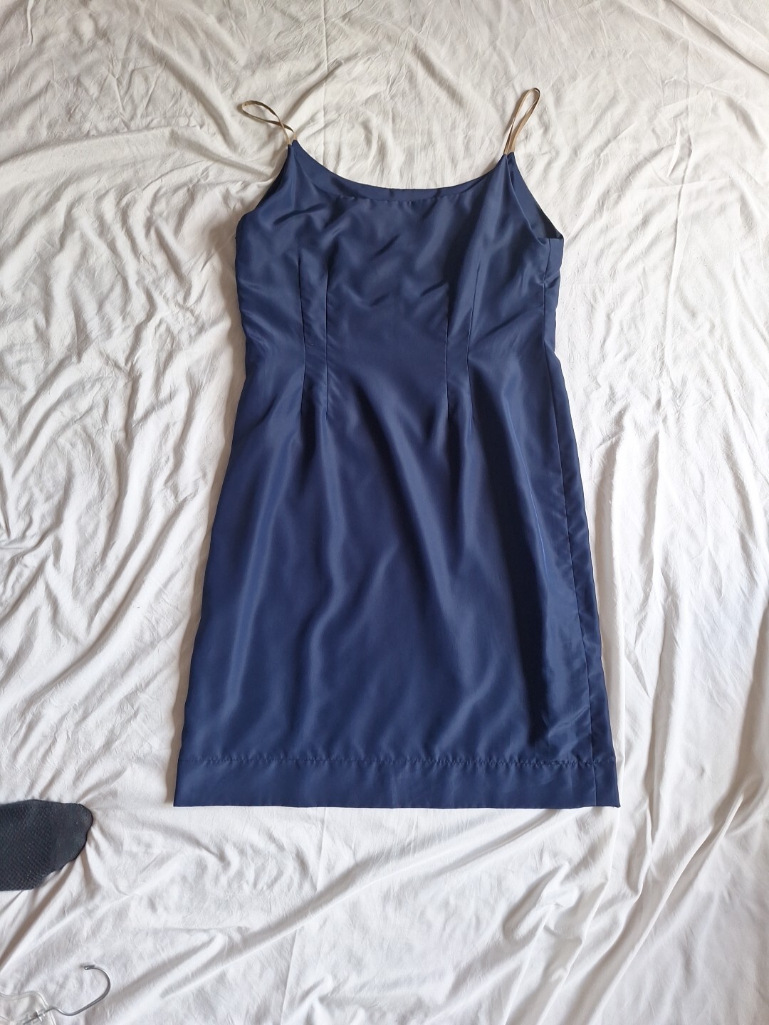Vtg Pauline Trigere Blue Slip Dress Spaghetti Strap Size 16