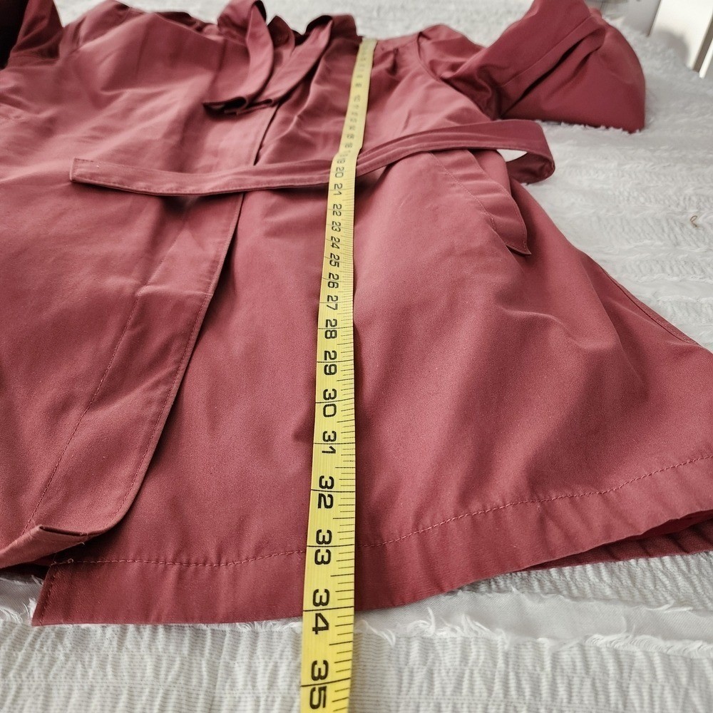 VTG London Fog Trench Coat Women 10 Reg Burgundy Classic Preppy Retro Outwear
