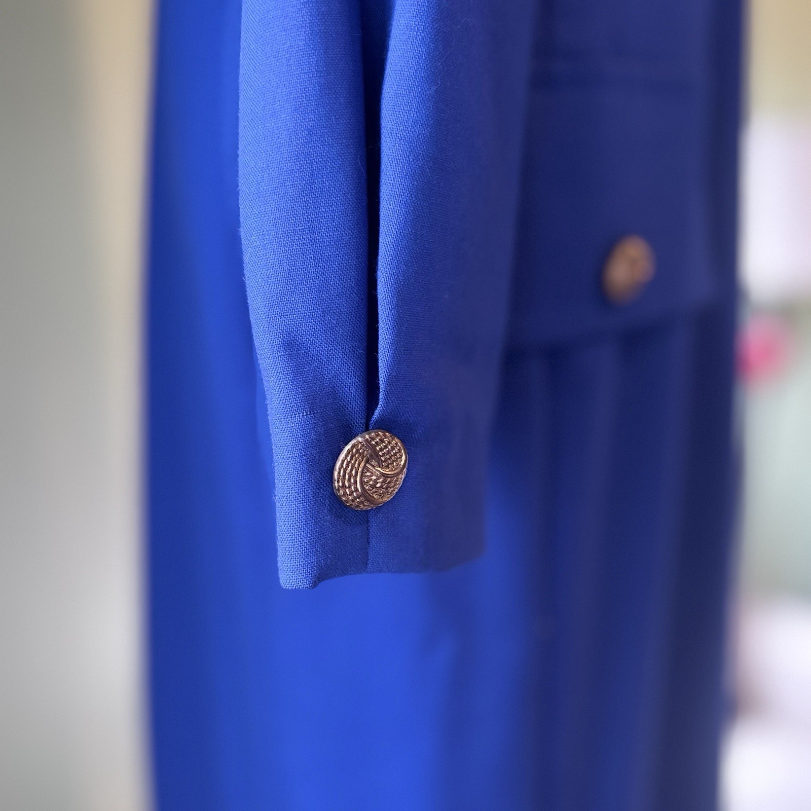 NWOT Vintage Nina Ricci Royal Blue Dress With Decorative Bow Size FR 44/ US 12