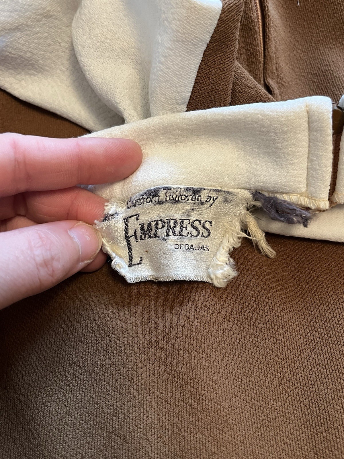 Vintage Empress Of Dallas Pleated Brown Cheerleader Sleeveless Dress, Medium