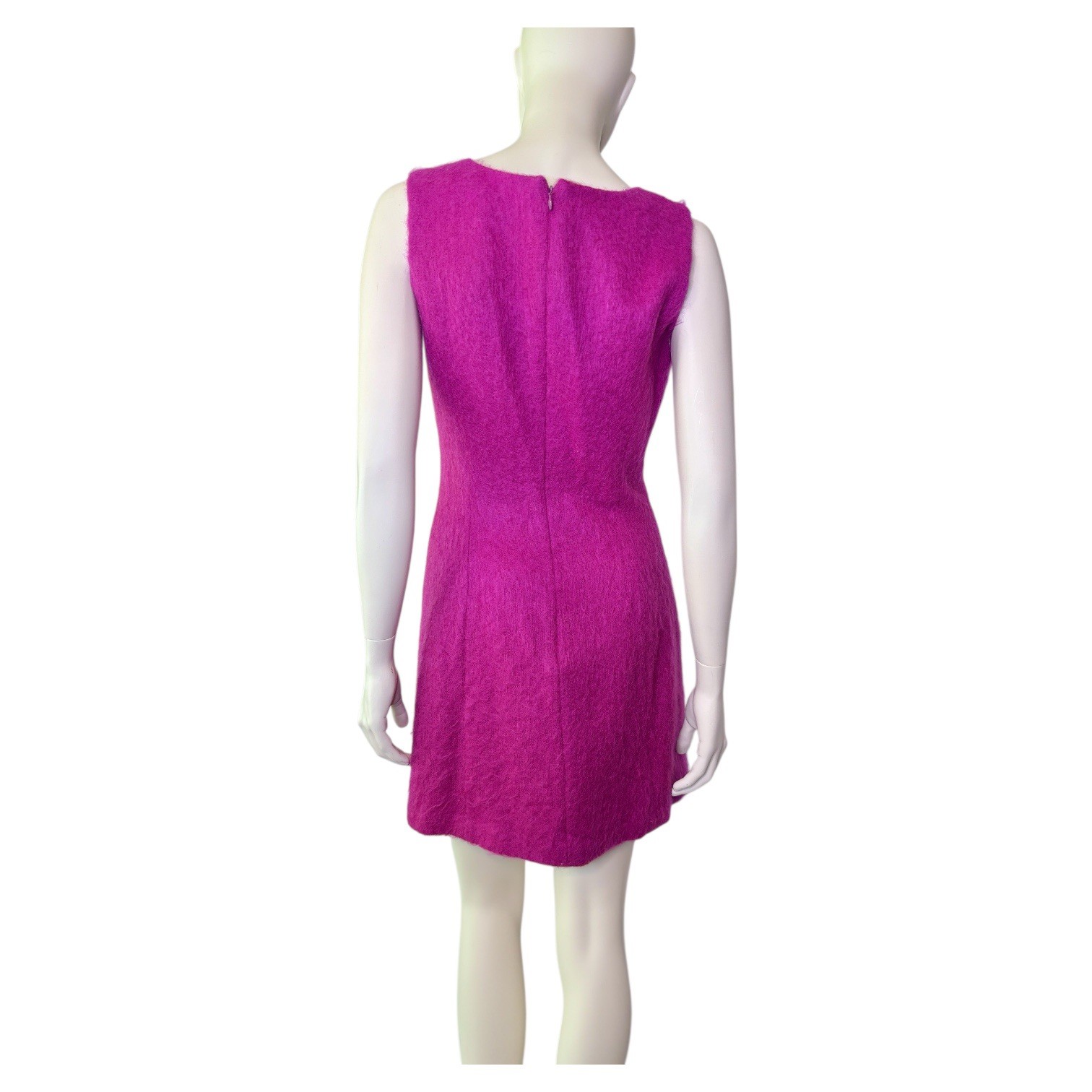 Fuchsia, Hot Pink Mohair Sleeveless Mini Dress M