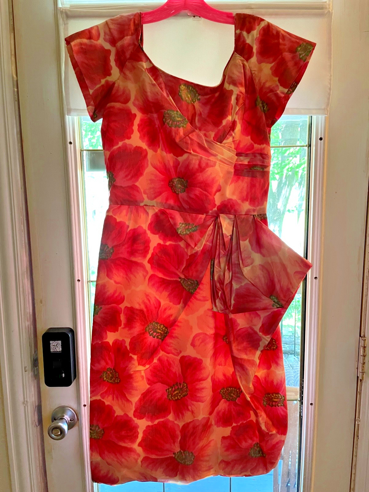 1960s Vintage Ferman O’Grady Wiggle Dress Pink Painterly Floral Pattern Sz 14