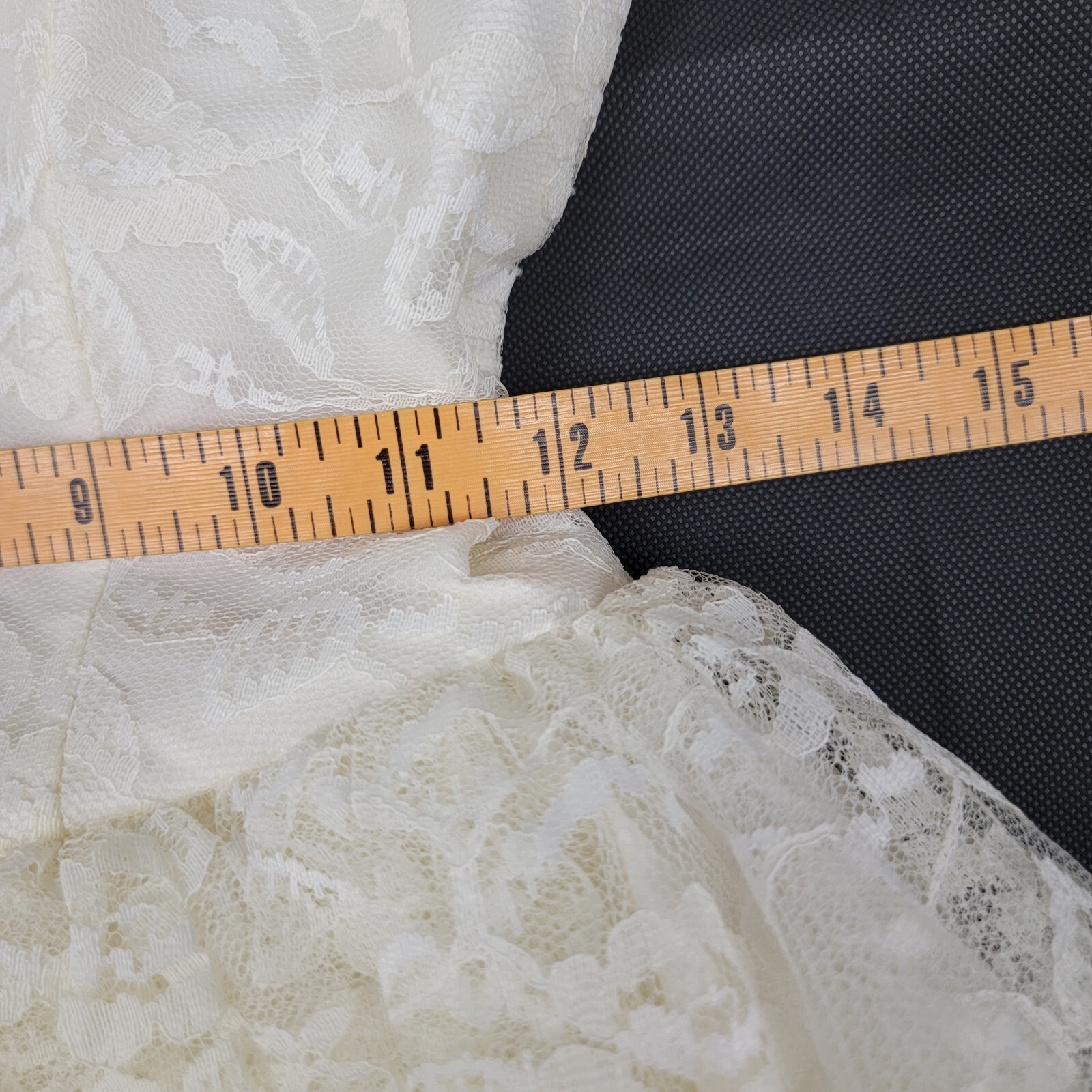 CAROL BRENT Womens Dress Sz SMALL? Lace IVORY Wedding Cocktail Bow Prom VTG 60s